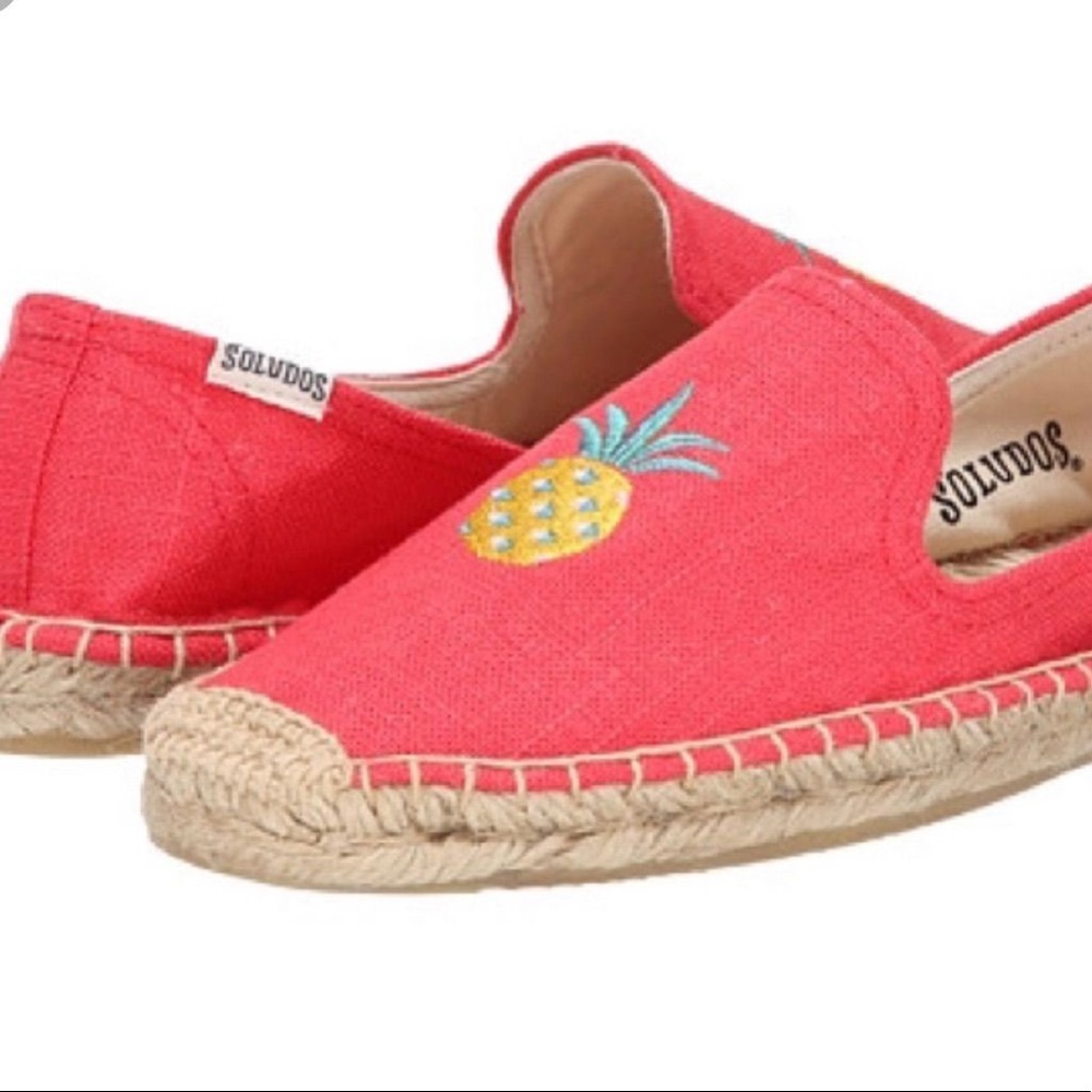 Coral pineapple Soludos espadrilles - like new.